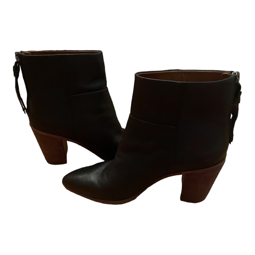 FRANCO SARTO Women’s Leather Marmalade Heel Booties. Black 9M